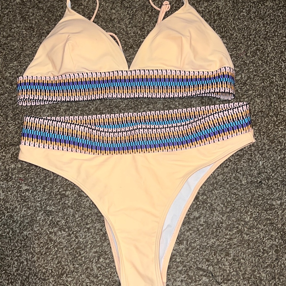 Peach colored Bikini Set